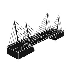 Isolated object of bridge and construction icon. Collection of bridge and suspended  vector icon for stock.