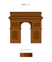 Icon arch of triumph paris. Monument paris vector. France building. Skyline paris. Oneline monument. Minimalism building. Arc de Triomphe minimalism.