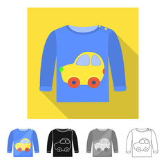 Vector design of raglan and waistcoat icon. Set of raglan and boys stock symbol for web.