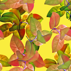 Leaves seamless pattern, illustration art.