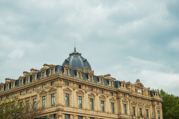 PARIS, FRANCE - MAY 12, 2019. Beautiful view of city streets, centre of city. Vacation in Paris