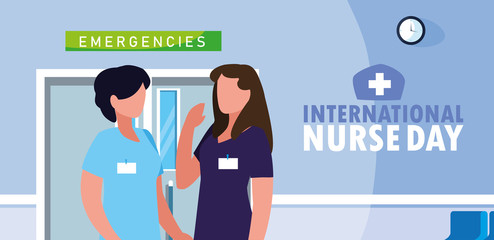 international nurse day group of professionals females