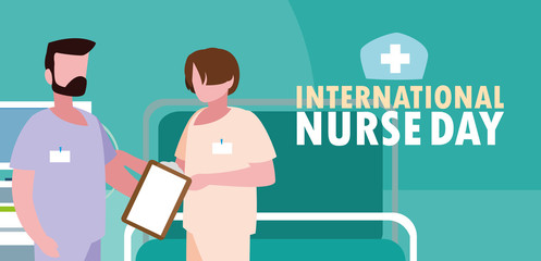 international nurse day with group of professionals
