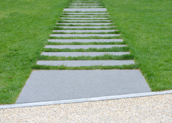 Obraz premium Garden Path And Crused Stone Driveway, Detail
