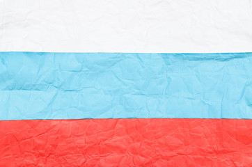 Naklejka premium Flag of the Russian Federation made of white, blue and red crumpled paper
