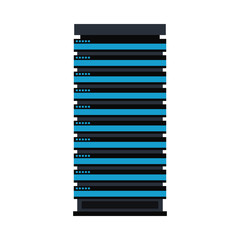 Vector server rack icon database storage design