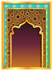 vector illustration of Ramadan Kareem Greetings for Ramadan background with Islamic Mosque