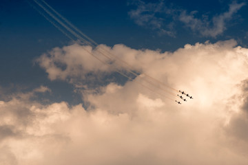 The Brazilian Smoke Squadron fly during apresentation in Alfenas/MG