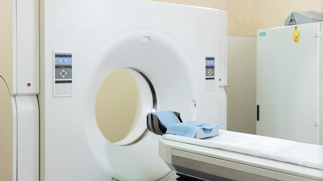 MRI scan machine in the hospital.