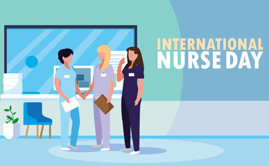 international nurse day group of professionals females