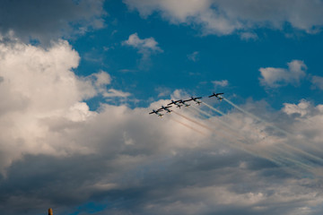 The Brazilian Smoke Squadron fly during apresentation in Alfenas/MG
