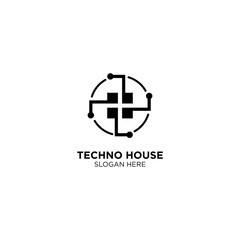 Fototapeta premium Techno House Logo Design Vector
