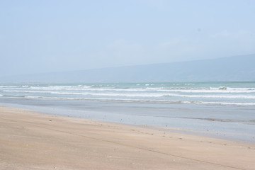 Fototapeta na wymiar Baluchistan beach view, summer season sand water ocean 