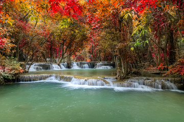 Huai Mae Khamin Waterfall tier 2, Khuean Srinagarindra National Park, Kanchanaburi, Thailand