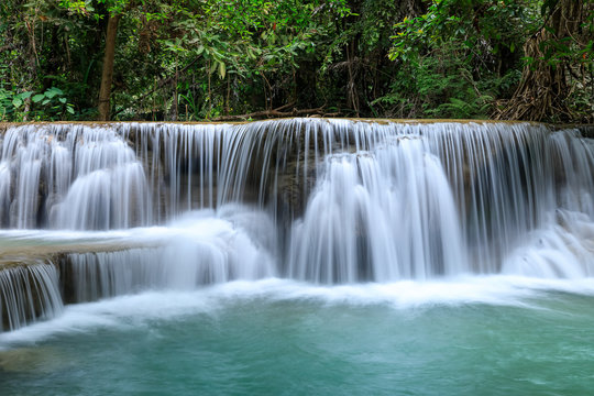 Huai Mae Khamin Waterfall, Khuean Srinagarindra National Park, Kanchanaburi, Thailand © wirojsid