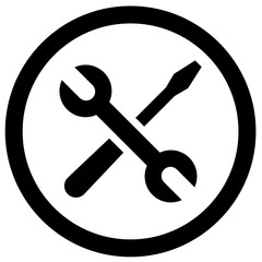 circular maintenance icon with screwdriver and wrench vector illustration