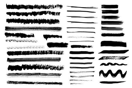 Black grungy paintbrush lines