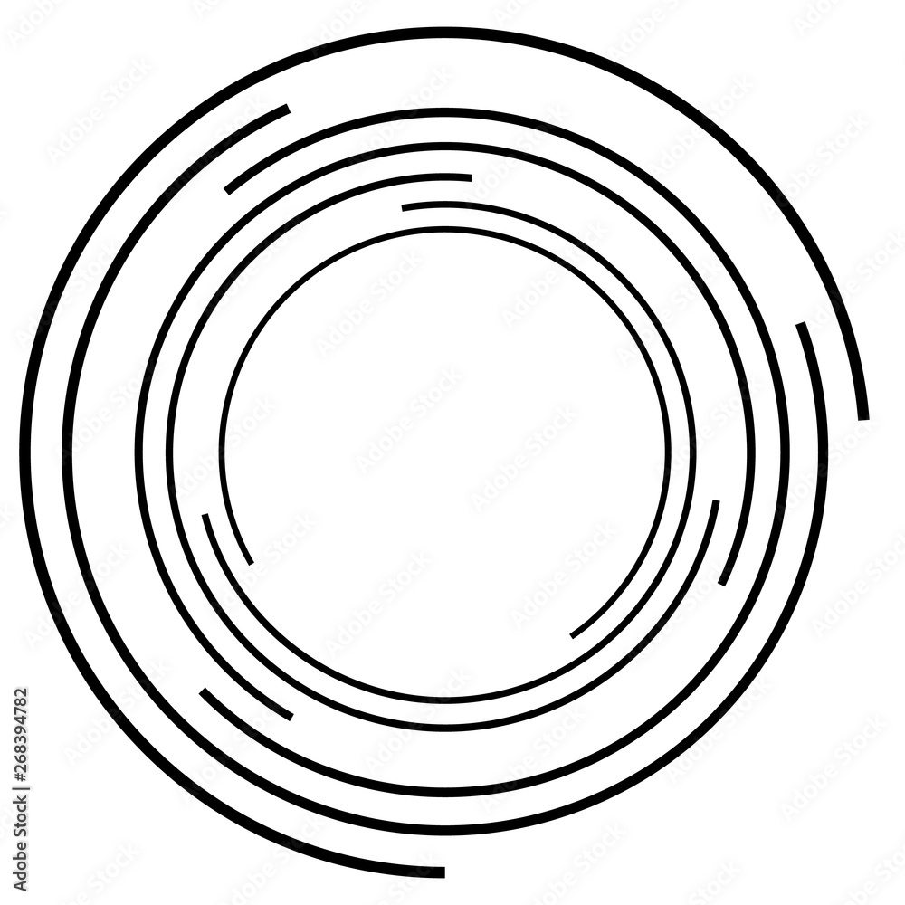 Aufkleber Concentric circle. Circular random lines