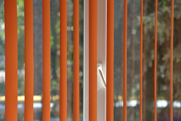 Obraz premium Textured surface of colored vertical textile blinds