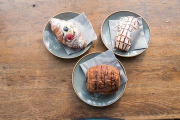 Mixed croissants on the table
