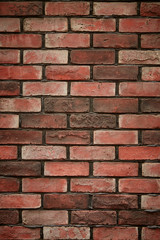 Natural red bricks wall masonry