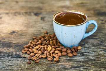 Dark Turkish coffee on the table