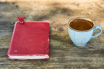 Dark Turkish coffee on the table