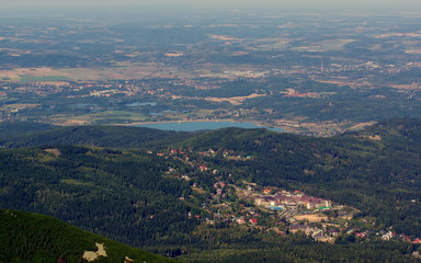 Obraz premium Panoramic view of the Sudetes