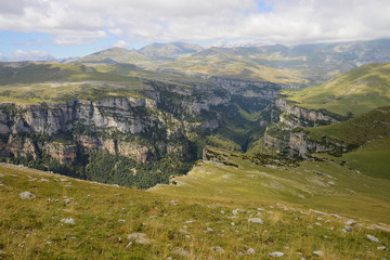 Fototapeta na wymiar Staggering Sestrales Track in beautiful Parque Nacional de Ordesa y Monte Perdido, Pyrenees, Spain, Europe