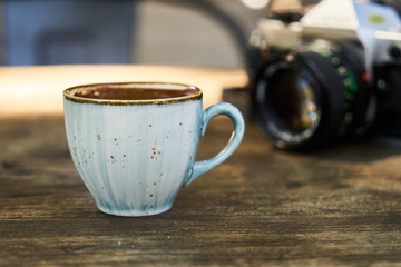 Dark Turkish coffee on the table