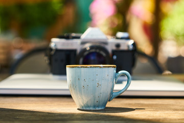 Dark Turkish coffee on the table