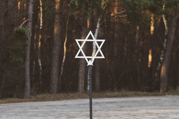 Jewish Star of David at the Museum of the Former German Nazi Kulmhof Death Camp in Chelmno on Ner,...