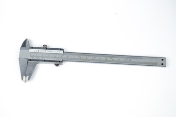 vernier caliper metal on plain isolated white background