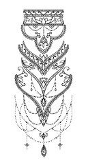 Pattern for body painting in the style of mehndi
