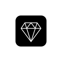 Diamond icon vector. Diamond line icon. Gemstone symbol