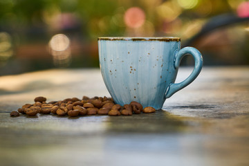 Dark Turkish coffee on the table