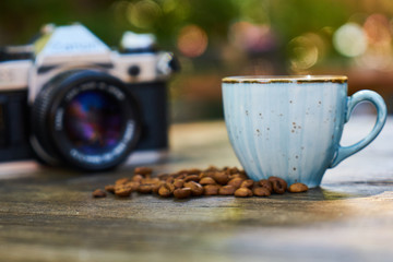 Dark Turkish coffee on the table