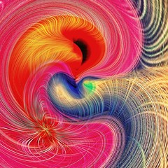Struggle and unity yin yang. Colorful abstract vortex illustration