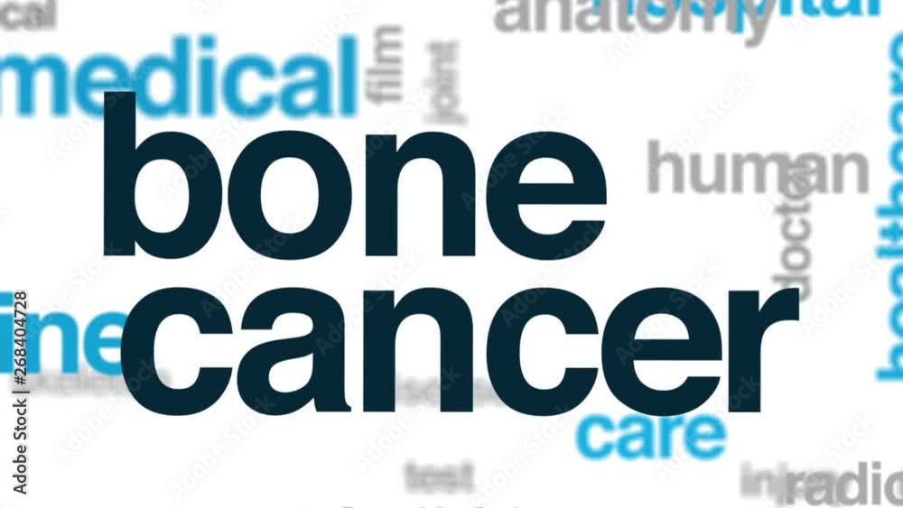 Wall mural bone cancer animated word cloud. kinetic typography.