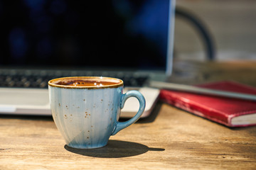 Dark Turkish coffee on the table