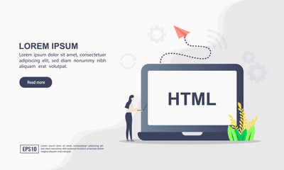 Vector illustration of coding & development or software solution concept with "coding" website technology and programming concept