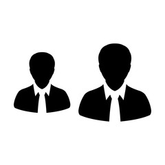 Team icon vector male group of persons symbol avatar for business management in flat color glyph pictogram illustration