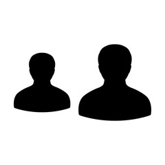 Company icon vector male group of persons symbol avatar for business team management in flat color glyph pictogram illustration