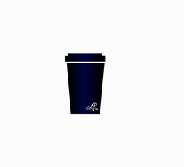 Flat design - a glass for coffee. Coffee to go. Fragrant hot espresso drink in a cardboard cup isolated. Coffee web icon for smartphone or web site.