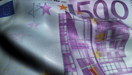 Crumpled Five Hundred Euro Bill Banknote Obverse