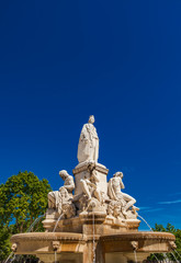 Obraz premium Pradier fountain at Esplanade Charles-de-Gaulle in Nimes, France