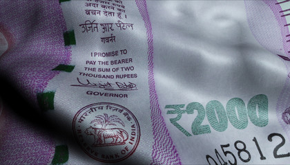 Waved Thousand Rupees Bill, India Banknotes Obverse