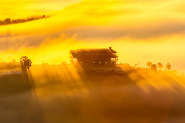 Beautiful accommodation in the middle of the mist at Khao Kho, Phetchabun Province, Thailand.