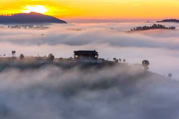 Beautiful accommodation in the middle of the mist at Khao Kho, Phetchabun Province, Thailand.