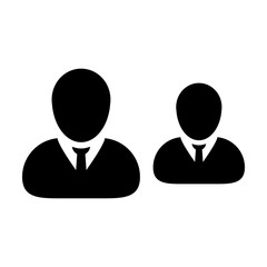 Management icon vector male group of persons symbol avatar for business team in flat color glyph pictogram illustration